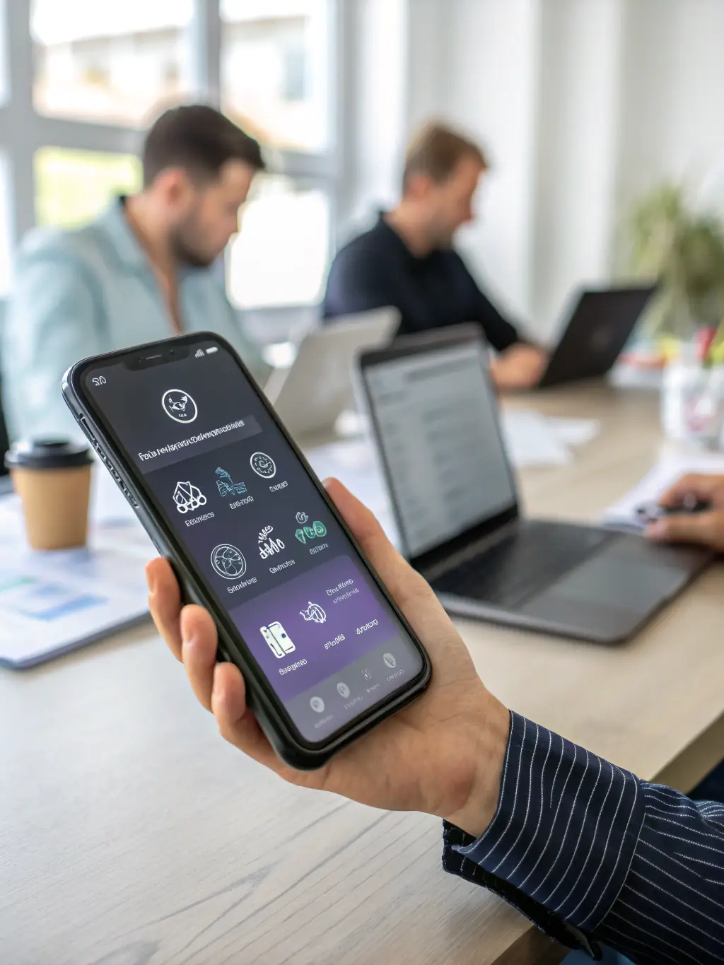 A sleek, modern mobile app interface showcasing a custom design with intuitive navigation, vibrant colors, and a user-friendly layout, reflecting ART Media Solutions' design expertise.