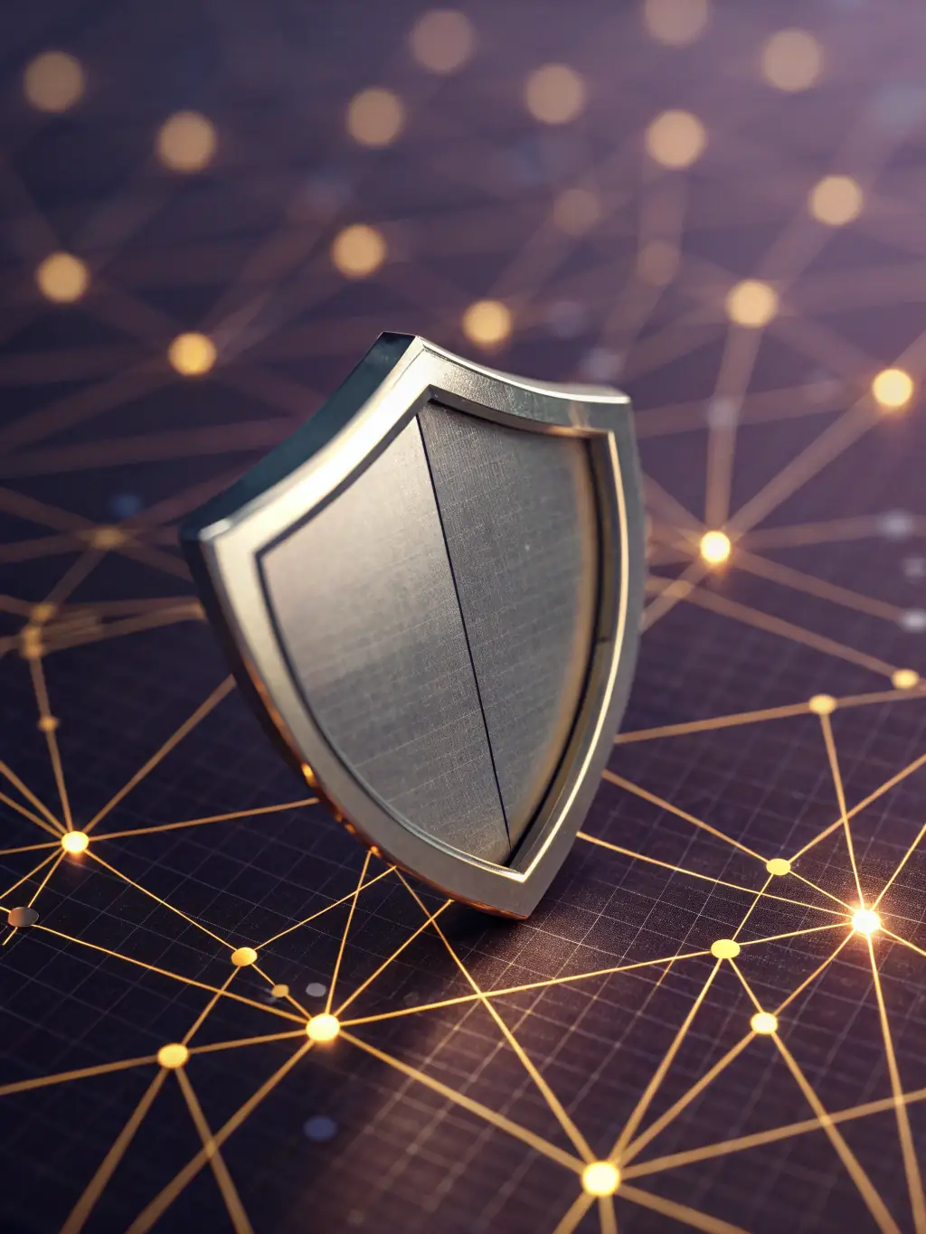 A shield icon superimposed on lines of code, symbolizing risk mitigation in software development.